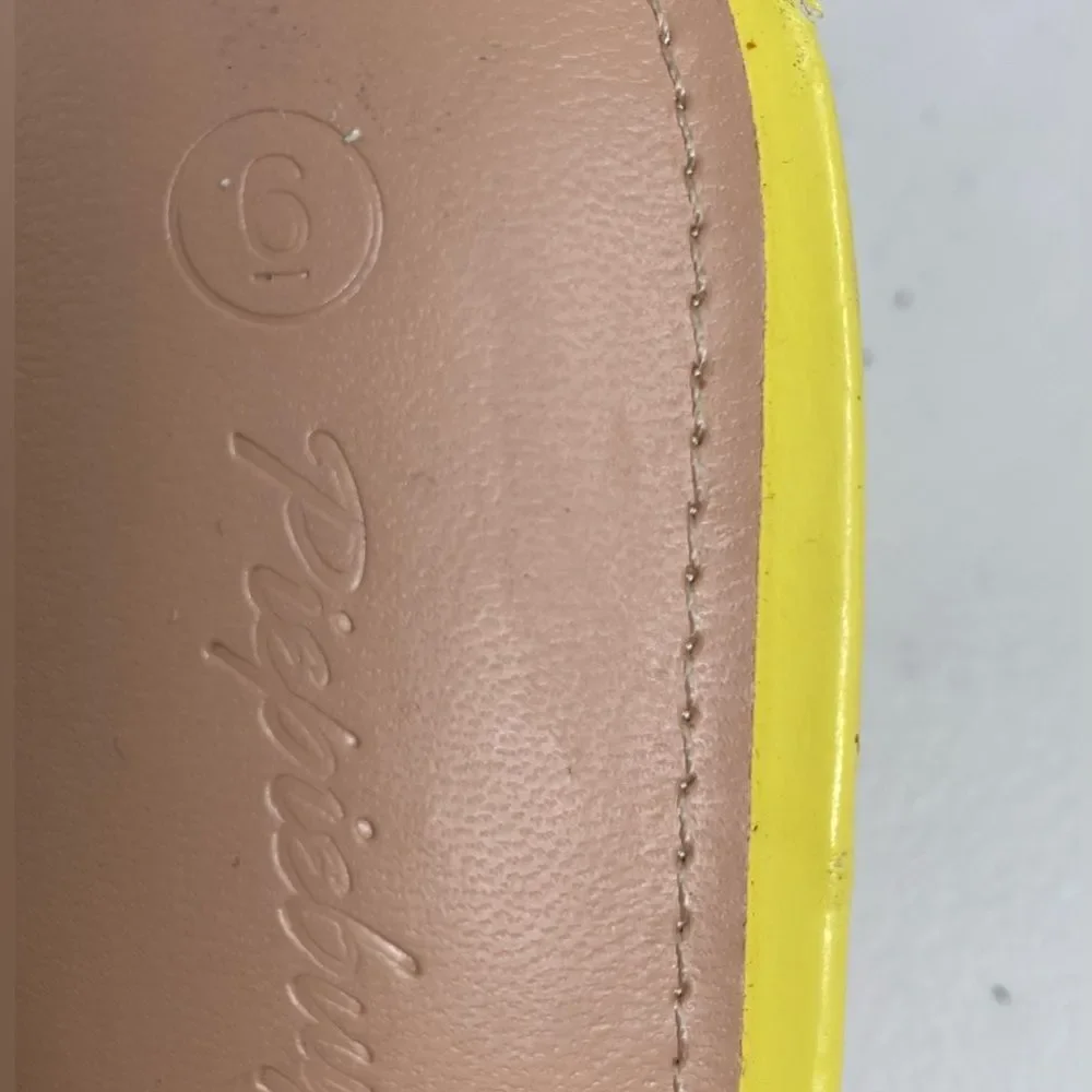 GUC Piepiebuy Women’s Yellow Braided Slip-On Sandals 2” Kitten Heel - Size 6